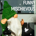 Funny Garden Gnome, 11.8 Inch with Solar Lantern, Outdoor Statues - Image 4