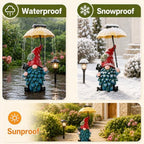 Solar Garden Gnome Statue with Umbrella LED String Lights, DIY Yard Decor - Image 6