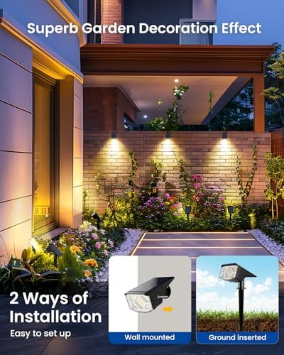 SOLPEX Solar Spot Lights Outdoor Waterproof 12 Pack Warm White - Image 6