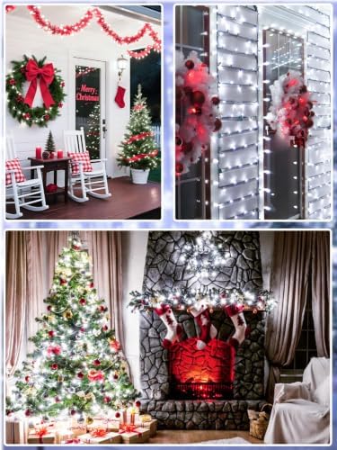 2 Pack Extendable 600 LED Christmas String Lights Indoor Outdoor Cool White - Image 7