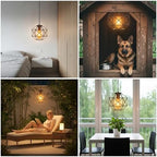 Hanging Solar Lantern,7.8′′×7′′Outdoor Solar Lanterns Waterproof Pendant Light Outdoor Chandelier for Gazebo Patio Porch Garden Barn Tree Pergola Decor - Image 7