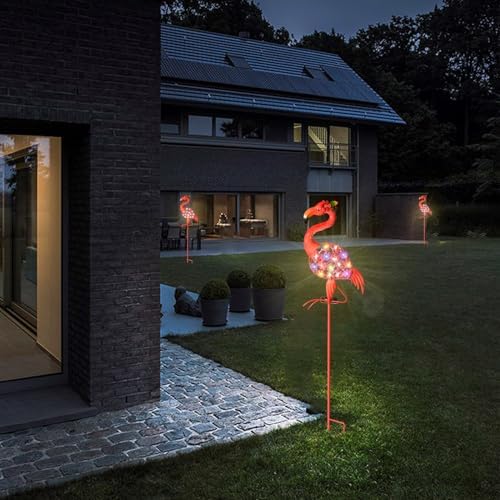 Garden Decor Solar Lights Flamingo Lawn Light, for Yard Outdoor Decorations Ground Inserted Outdoor Waterproof Garden Lamp LED,Patio, Courtyard, Gifts for Mom Grandma (Colorful Light) - Image 3