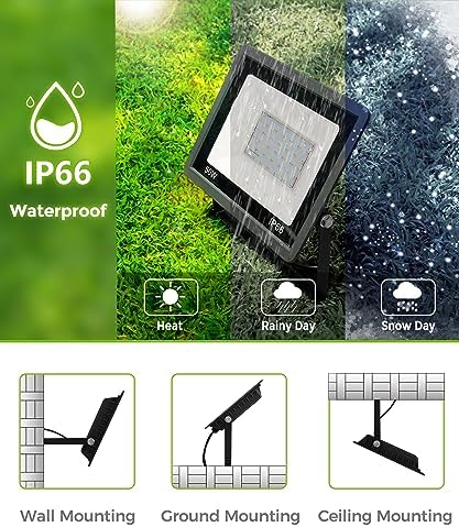 L LOHAS LED Auto On/Off Purple Halloween Flood Light Outdoor 50W Plug in - Image 4