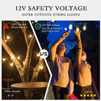 GANA 12V Low Voltage & Safe LED Outdoor String Lights,48FT 15 Shatterproof Bulbs, 2200K Warm White Pergola Lights for Your House's, Garden, Fence, Porch,Balcony,and Bistro - Image 6
