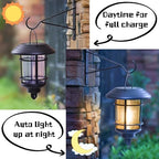 Dynaming 4 Pack Solar Lanterns Outdoor, Hanging Lantern Solar Garden Lights with Edison Bulb, Wall Mounted LED Light Auto On/Off, Waterproof for Garage Stair Patio Front Porch Yard, Warm White - Image 2