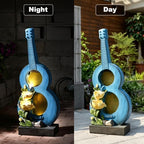 38.2" H Outdoor Water Fountain with LED Lights, Guitar Design Cascading Water Feature for Garden Patio Backyard Porch Yard Decor - Image 4