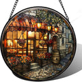 9.84 Inch Stained Glass Window Hanging Lantern Bakery Corner Suncatcher for Doors Garden Patio Sun Catchers Decor Mother's Day Father's Day Birthday for Women Men Mom Nana Friend by Unknown