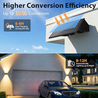 2PACK Solar Sconce Lights Outdoor,Warm White/Cool White/Natural Light 3 Modes Up and Down Solar Wall Lights IP65 Waterproof Solars Lights Outdoor for Exterior Front Porch Garage Fence Patio Yard - Image 3
