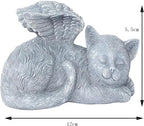 Angel Pet Statue Angel Wing Protect Sleeping Dog Garden Memorial Stone Statue Marker Stone Figurine to Honor Pet Resin Crafts Sculpture, Angel Cat - Image 2