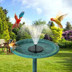 VECELO 28" Pedestal Outdoor Bird Bath with Solar Powered Fountain for Outside, Vintage Bronze Polyresin Lightweight Antique, Yard/Garden Decoration, Green - Image 2