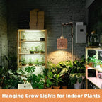 Hanging Grow Lights for Indoor Plants - 35W 4000K Full Spectrum Plant Light, Wall Mounted Grow Light with Wooden Bracket, Timer, 15FT Power Cord, Ideal for Plants, Flowers & Home Decor - Image 6