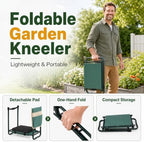 GIANTEX Garden Kneeler and Seat, Foldable 2-in-1 Gardening Bench, Green - Image 6