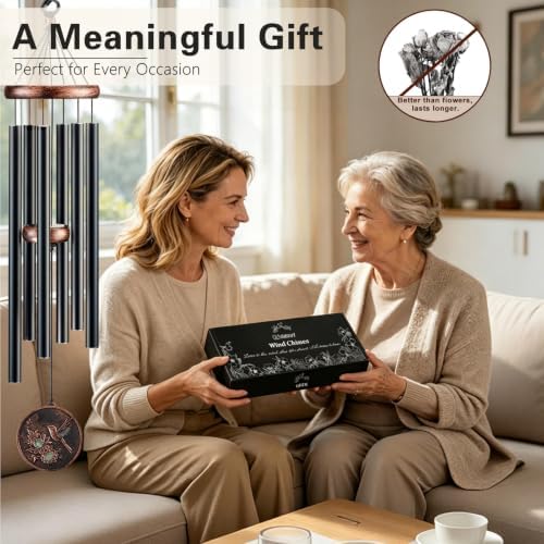 32”Hummingbird Wind Chimes for Outside, Gifts for Women Mom Grandma - Image 3