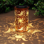 DIBIEECN Birthday Gifts for Women Mom Grandma Wife, Solar Lanterns Outdoor Waterproof, Metal Hanging Lights Garden Decor, LED Decorative Lantern for Patio Porch Backyard, Sun and Moon, 1 Pack - Image 2