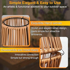Uspring 2 Pack 3-in-1 Solar Lanterns Outdoor Waterproof Rattan Woven Hanging Solar Lights for Outside with Bright Lamp & LED Bead & 4 Handles, Garden Gifts Decor for Women Mom Patio Yard Porch - Image 3