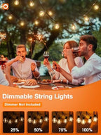 addlon 100FT Outdoor String Lights 54 G40 LED Bulbs Dimmable Waterproof - Image 5