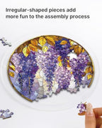 Acrylic Puzzles Suncatcher Window Hanging, 83 Pieces Wisteria Flowers Puzzle, Suncatcher for Doors Garden, Mother's Day Christmas Birthday Gifts for Women Men (L - 8.9 * 8.9 in) - Image 3