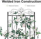 unho 2 Pack 71.6x20in Iron Arch Garden Trellis with Black Metal - Image 4