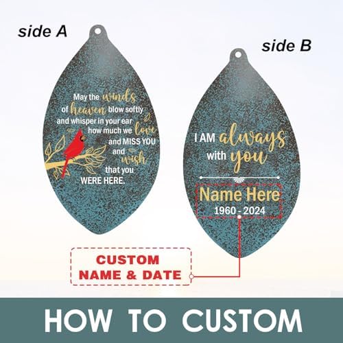 36inch Sympathy Wind Chimes Personalized, Memorial Gifts, Wind Chimes in Loving Memory of Dad/Mom, Wind Chime for Loss of Loved Mom/Dad/Son, Wind Chime Outside - Image 6
