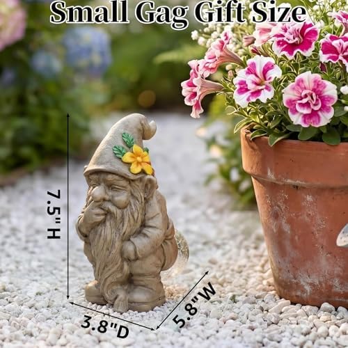 Lyeasw Solar Funny Garden Gnomes Statue - Gnomes for Dad - Waterproof Outdoor Garden Sculpture Light for Yard, Porch, Patio & Balcony - Birthday Gift for Mom, Grandma & Garden Lovers - Image 7