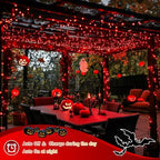 JMEXSUSS 4 Pack Solar Fairy Lights, 100 LED 33FT Red Halloween Lights - Image 6