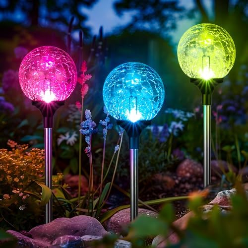 GIGALUMI Solar Garden Lights 3 Pack, Solar Lights Outdoor Decorative by GIGALUMI