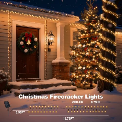 2 Pack Solar String Lights Outdoor Waterproof, 16FT 240LED Outdoor Lights - Image 2