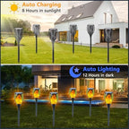 SANJICHA 12 Pack Solar Pumpkin Lights Outdoor Waterproof for Halloween Decorations, Solar Torch Lights with Flickering Flame Larger Size Solar Flame Lights - Image 7