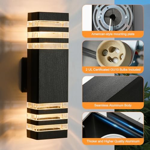 LMP LED Outdoor Wall Light, Aluminum IP65 Waterproof Porch Lights - Image 5