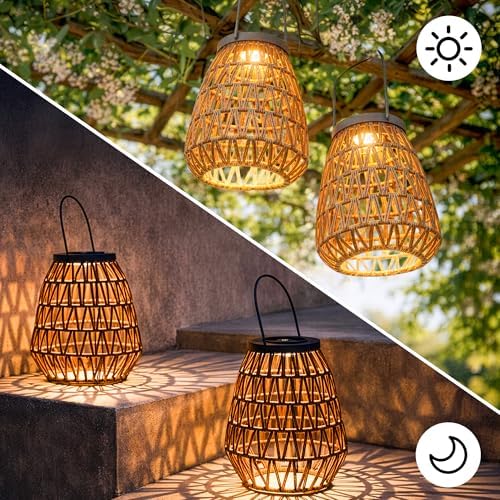 Scentsationals Fusion 2-Pack Cordless Outdoor Woven Solar Lanterns - Image 6