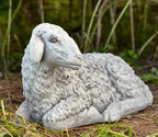 Concrete Lamb Statue Laying Sheep Sculpture Lamb Stone Garden Decor - Image 3