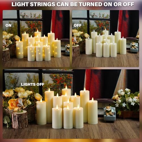 Nimiko Flame-Free Waterproof Candles Battery-Powered Candles with Remote Control Timer 12-Pack Ivory Color Suitable for Home Decoration and Outdoor Decoration - Image 4