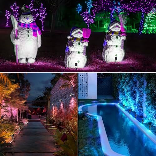 Outdoor Landscape Lighting, 6 Pack RGB Outdoor Spot Lights with Transformers and Remote, 12V Low Voltage Color Changing Landscape Lights IP65 Waterproof Plug in Outdoor Uplights for Yard House Tree - Image 6