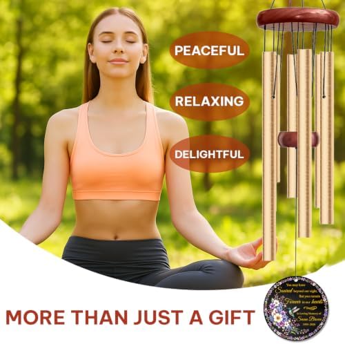 Personalized Hummingbird Memorial Wind Chime Custom Name & Year, Sympathy Gift for Loss of Loved One, Soared Beyond Our Sight Remembrance Windchimes Outdoor Garden Decor Deep Tone - Image 3