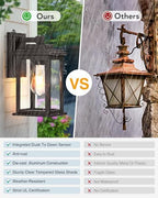 VIANIS Bronze Dusk to Dawn Outdoor Lighting, 2 Pack Outdoor Lights for House, Waterproof Porch Lights, Exterior Lighting Fixtures with Tempered Glass, for House,Garden, Garage,Hardwired, Non-Solar - Image 4