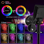 Color Changing Solar Spot Lights Outdoor, 21 LEDs Brightness Solar Pathway Lights Outdoor, IP67 Waterproof Exterior Solar Lights for House, 2-in-1 Solar Flood Lights Outdoor for Yard - Image 3
