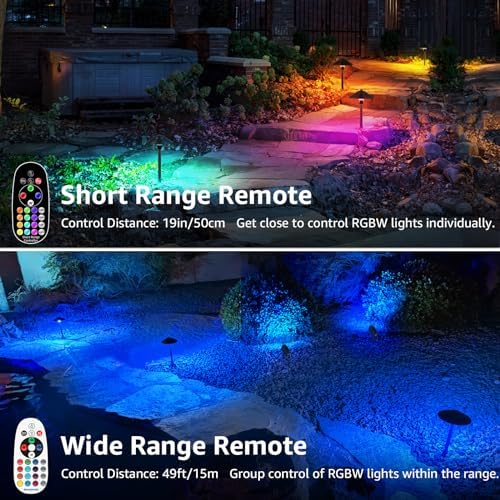 SUNVIE All-in-One RGBW Landscape Lighting Kit, 8 Pack Color Changing Low Voltage Landscape Lights with Connector Transformer 100FT Wire, 3W Multi-Color Pathway Lights for Holiday Walkway Garden Yard - Image 3