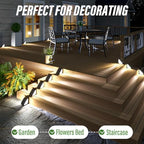 JSOT Solar Step Lights Suitable for Garden Patio Stair Decor Cool White-10P - Image 3