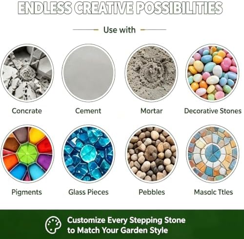 Hummingbird Garden Art Stepping Stone Mold, Reusable Sunflower Stepping Stone Molds, 3D Large Animal-Themed Garden Art Paver Molds, Heavy Duty Silicone Flower Cement Tool, for Concrete Walkway (E) - Image 4