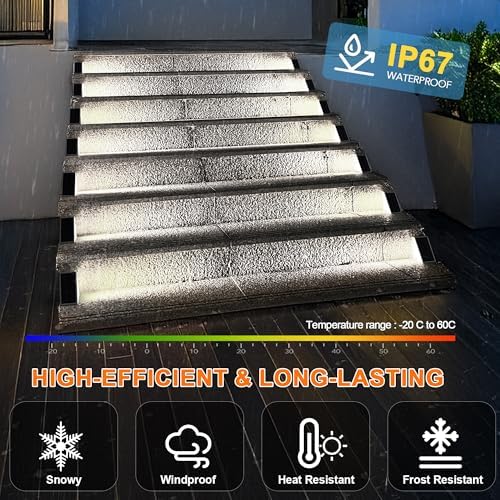AUDLES Solar Step Lights - Waterproof Outdoor Decor, IP67 Solar Lights for Yard, Patio, Garden, Walkways, Front Door, Pathway, Driveway (12) - Image 3