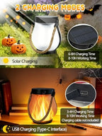 YIQU 3 PK 78FT 240LED Fairy Lights Battery Operated with Timer Remote Warm White 4 Pack Gen2 Solar Lanterns Outdoor Waterproof Hanging Halloween Flame Light - Image 7