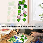 Plant Stained Glass,Stained Glass Window Hanging,Real Handmade Suncatcher,Artificial Green Plants Decor for Women Mom Grandma Plant Lovers,Sun Catcher for Home Windows - Image 5