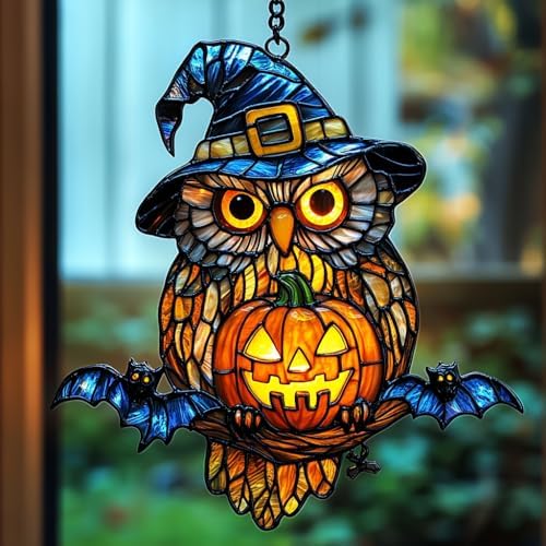 Owl Witch Mosaic Effect Acrylic Suncatcher by AVAGAN