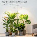 Garpsen Floor Plant Light, 3 Head Full Spectrum Grow Light with Base - Image 2