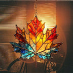 Rainbow Maple Leaf Acrylic Suncatcher - Image 7