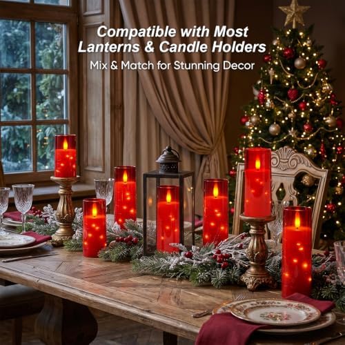 Raycare 7 Pack Flameless Battery Operated Pillar Candles with Remote Timer - Image 2