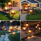 Afirst Solar Outdoor Lights Decorative, Lotus Crackle Glass for Yard Decor - Image 3