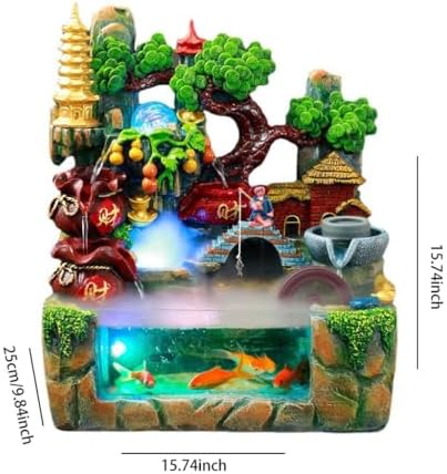 Tabletop Waterfall Small Rockery Flowing Water Fountain Garden Courtyard Glass Fish Tank Home Living Room Landscape Ornaments Tabletop Water Fountain - Image 2