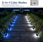Solar Step Lights Outdoor, 12 Pack 2 Colors in 1 LED Solar Walkway Lights - Image 2