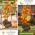 Thanksgiving Decorations Outdoor,Metal Turkey Solar Lights Garden Stakes - Image 4